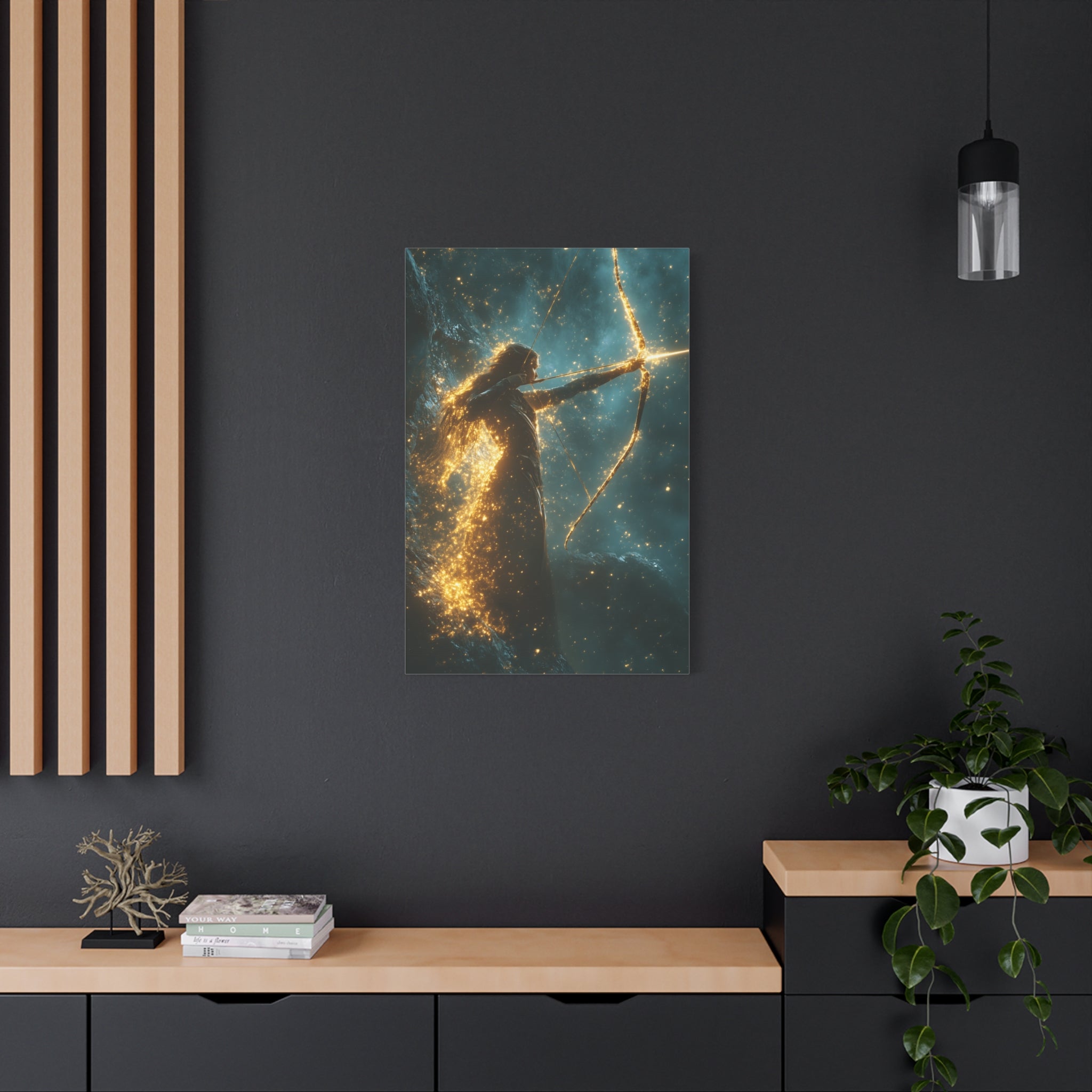 Celestial Archer Canvas Art Print, Dreamy Home Decor for Art Lovers, Gift for Her, Modern Wall Art, Bohemian Room Decor
