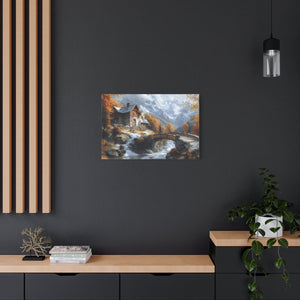 Autumn Landscape Canvas Art Print, Rustic Home Decor, Wall Artwork, Gift for Nature Lovers, Cozy Cabin Vibe, Fall Decor