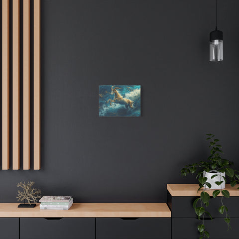 Leaping Goat Canvas Art, Water Splash Wall Décor, Farmhouse Decor, Nature Art, Goat Lover Gift, Animal Wall Hanging