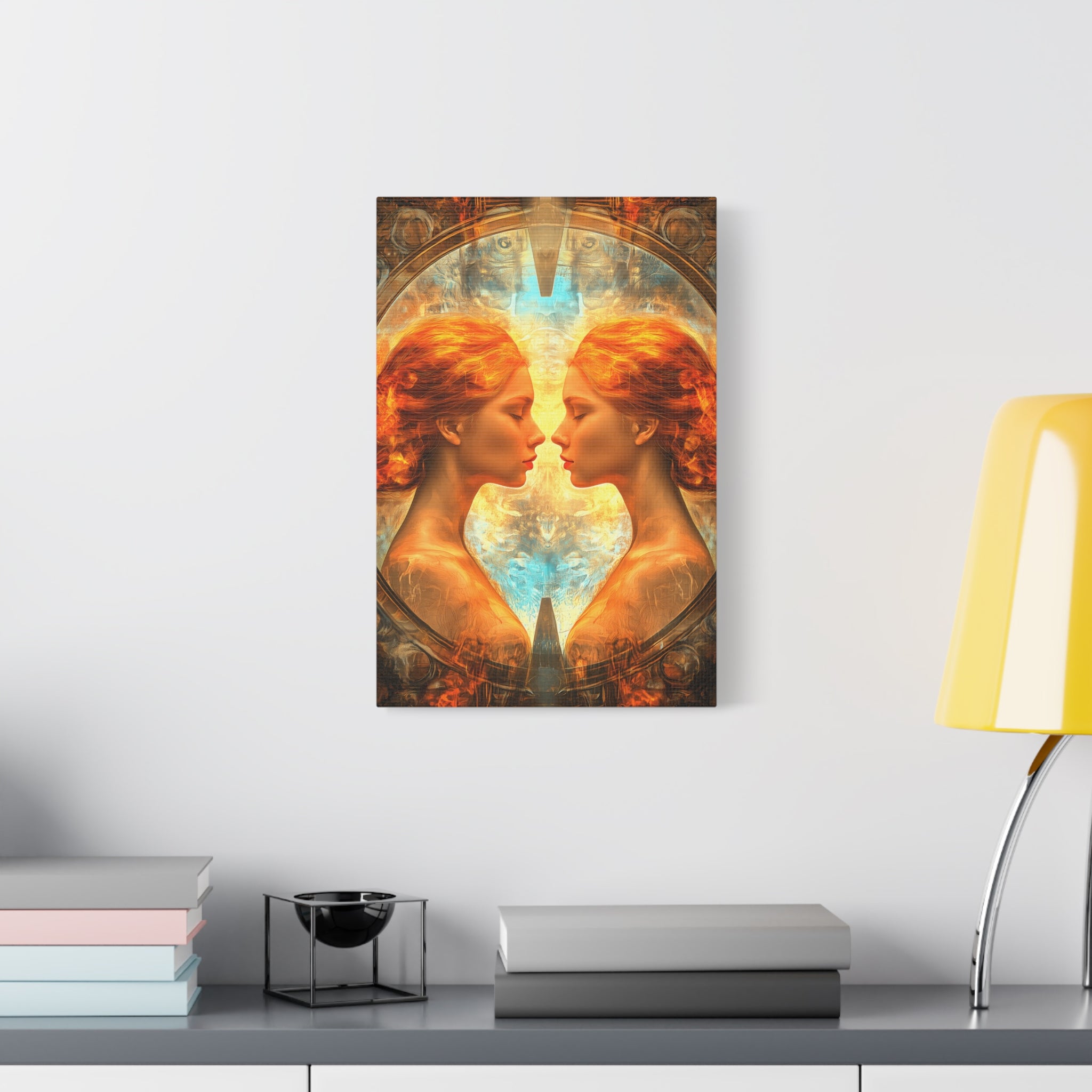 Artistic Gemini Canvas Print, Home Decor, Gallery Artwork, Unique Gift, Contemporary Art