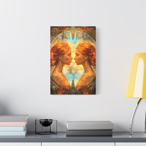 Artistic Gemini Canvas Print, Home Decor, Gallery Artwork, Unique Gift, Contemporary Art