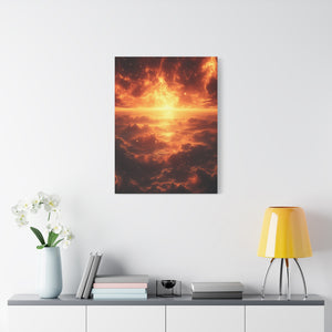 Sunset Ocean Canvas Art, Warm Decorative Wall Art, Home Decor, Gift for Art Lovers, Modern Wall Decor, Living Room Art
