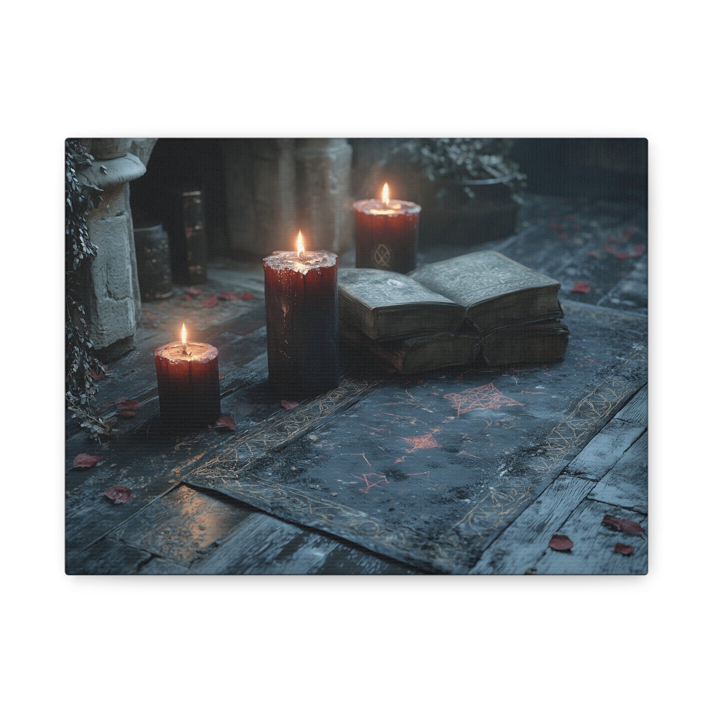 Mystical Candlelit Canvas Art, Gothic Home Decor, Witchy Wall Art, Dark Aesthetic Print, Spiritual Living Room Artwork