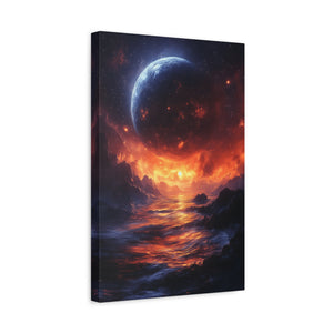 Stretched Canvas Art Print, Cosmic Landscape, Wall Decor, Galaxy Artwork, Home Gallery, Celestial Gift, Space Vibe