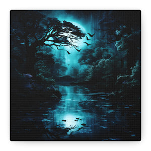 Nature-Inspired Stretched Canvas Art for Home Decor, Serenity Wall Art, Blue Forest Landscape, Perfect Gift for Nature Lovers, [...]