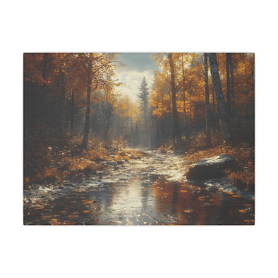 Autumn Décor, Canvas Art, AI Autumn Landscape, Nature Artwork Gift, Modern Wall Hanging, Unique Wall Art