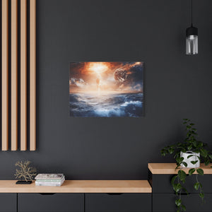 Stretched Canvas Art Print, Cosmic Waves, Space Decor, Modern Wall Art, Galactic Home Decor, Dreamy Ocean Art