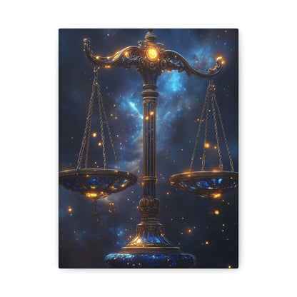 Cosmic Balance Canvas Art Print | Astrology Decor, Starry Wall Art, Home Decoration, Gift for Zodiac Lovers, Scales Artwork