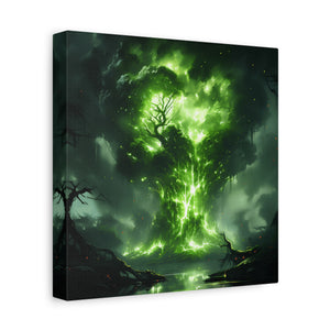 Enchanted Tree Canvas Art Print, Nature Home Decor, Forest Wall Art, Living Room Decoration, Gift for Nature Lovers, Green Wall Art