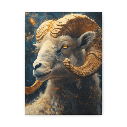 Ram Portrait Matte Canvas Wall Art, Animal Decor for Home, Rustic Wall Decor, Gift for Animal Lovers, Unique Birthday Gift