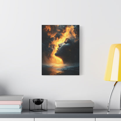 Canvas Wall Art, Modern Portrait, Abstract Design, Home Decor, Unique Gift, Inspirational Art, Boho Decor, Dreamy Atmosphere