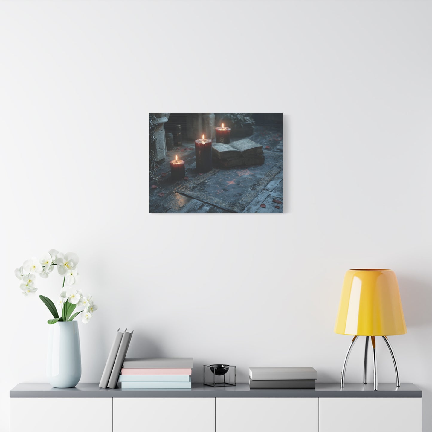 Mystical Candlelit Canvas Art, Gothic Home Decor, Witchy Wall Art, Dark Aesthetic Print, Spiritual Living Room Artwork