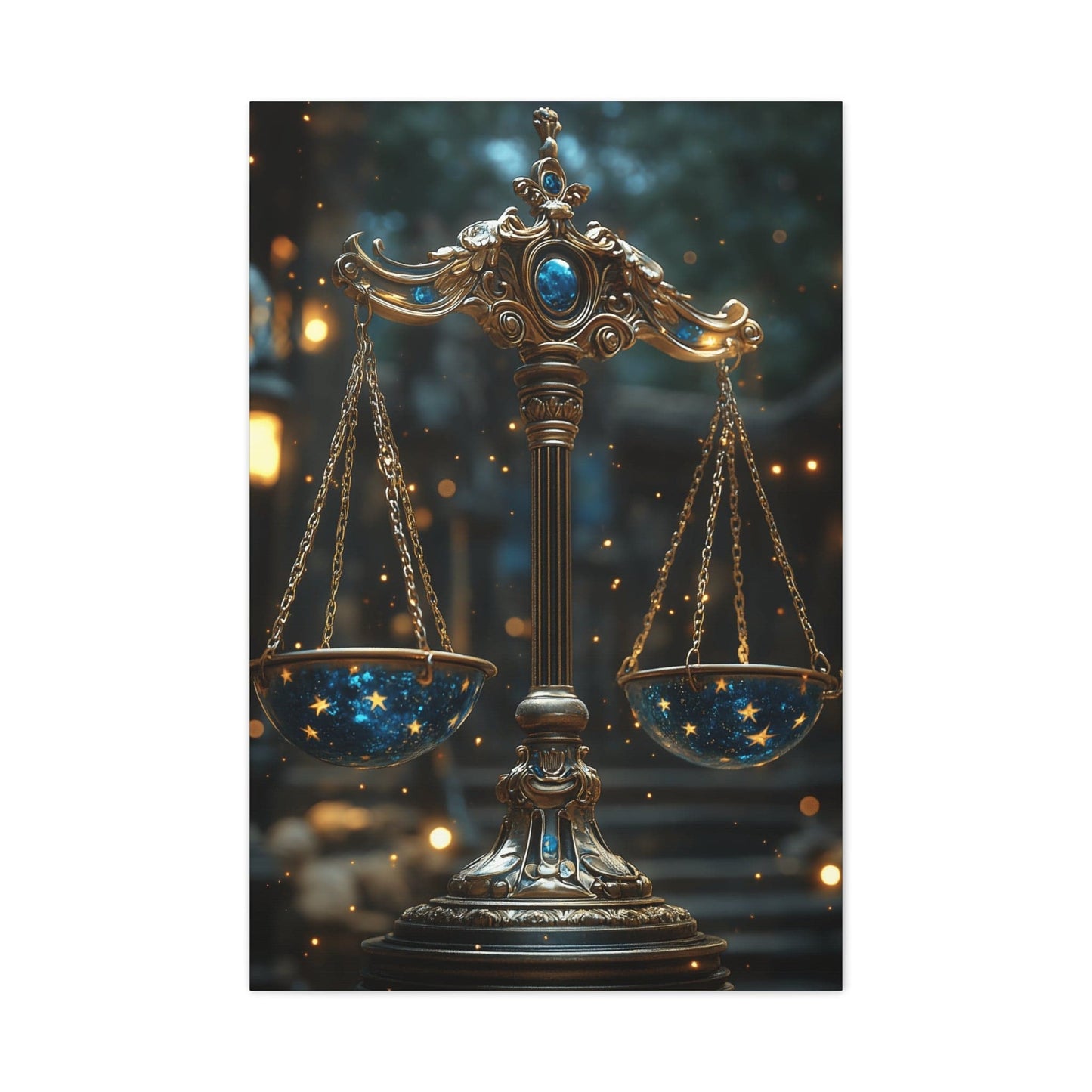 Celestial Scales Canvas Art, Starry Balance Wall Decor, Astrology Gift, Cosmo Home Decor, Spiritual Artwork, Zodiac Decoration