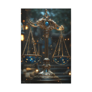 Celestial Scales Canvas Art, Starry Balance Wall Decor, Astrology Gift, Cosmo Home Decor, Spiritual Artwork, Zodiac Decoration