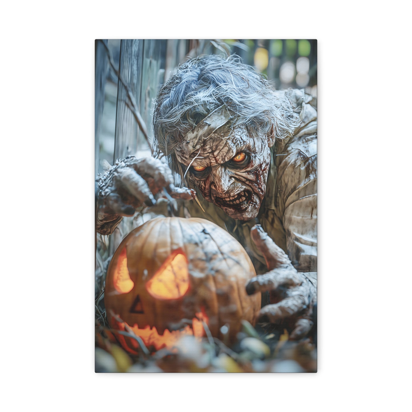 Halloween Canvas Art Print, Creepy Wall Decor, Spooky Home Decor, Haunted House Decoration, Fall Artwork, Pumpkin Scare