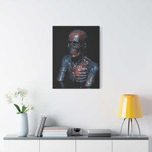 Stretched Canvas Art Print, Gothic Skeleton Wall Decor, Macabre Home Aesthetic, Halloween Wall Art, Dark Artwork for Spooky Vibes