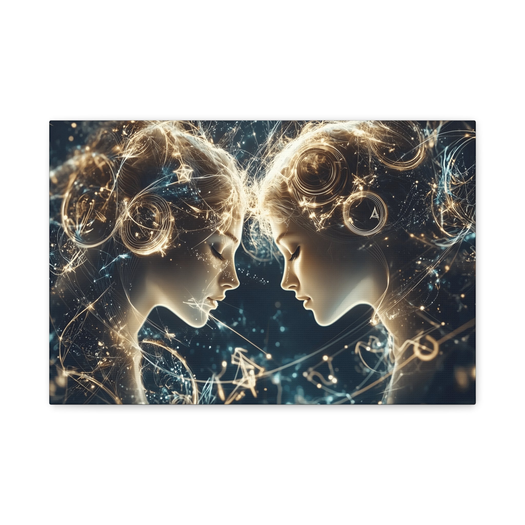 Celestial Gemini Canvas Print, Cosmic Art, Home Decor, Gift for Her, Astrology Wall Art, Unique Artwork, Gallery Wall