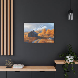 Autumn Landscape Canvas Wall Art, Cozy Home Decor, Nature Print for Living Room, Gift for Art Lovers, Rustic Fall Artwork