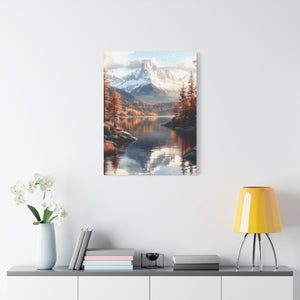 Serene Landscape Canvas Art, Nature Decor, Wall Art Print, Mountain Scene, Autumn Home Decoration