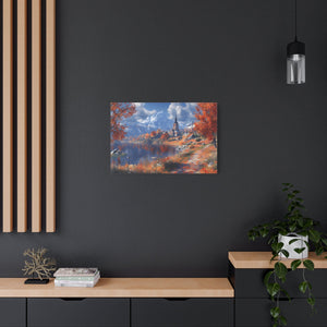 Autumn Landscape Canvas Art, Fall Wall Decor, Nature Artwork, Home Decoration, Seasonal Gift, Scenic Painting