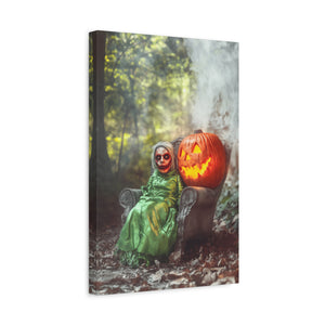 Spooky Halloween Canvas Art, Halloween Decor, Wall Art, Frightening Artwork, Fall Decorations, Pumpkin Queen