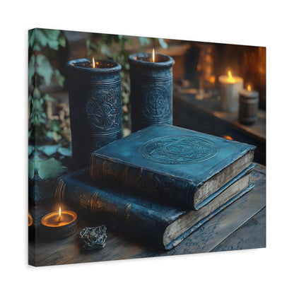 Enchanting Matte Canvas Wall Art, Cozy Home Decor, Perfect for Bohemian Vibes, Fall Celebrations, Unique Gift for Book Lovers