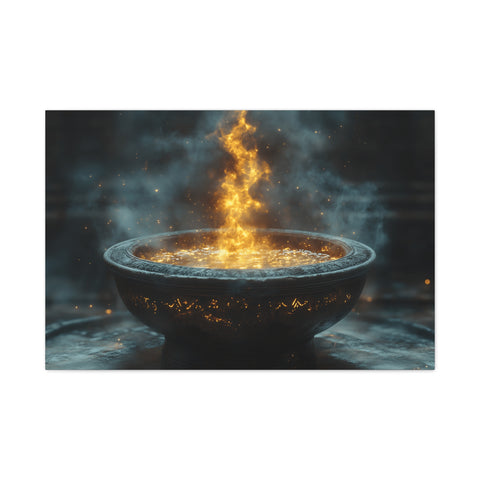 Mystical Fire Canvas Art, Home Decor, Aura Wall Art, Gift for Nature Lovers, Fantasy Room Decoration