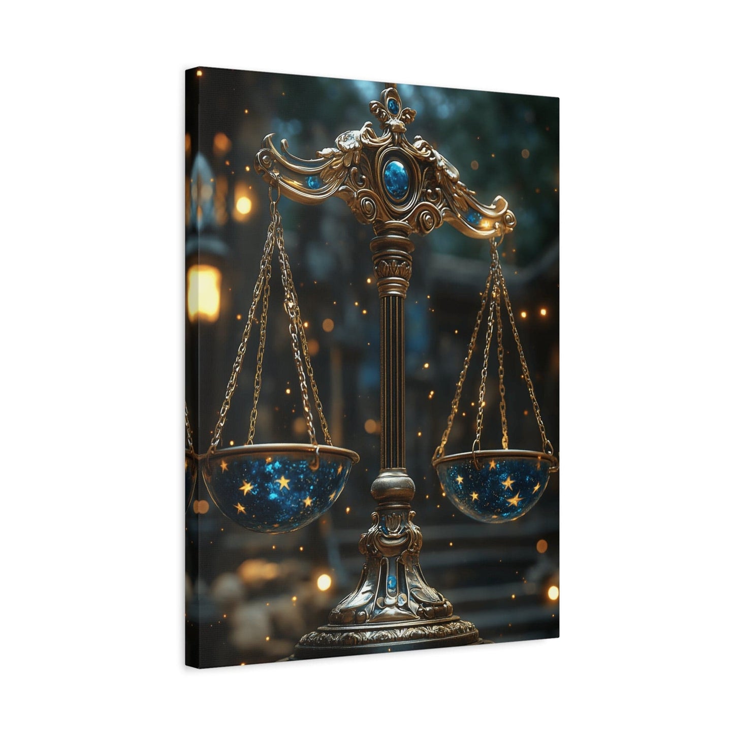 Celestial Scales Canvas Art, Starry Balance Wall Decor, Astrology Gift, Cosmo Home Decor, Spiritual Artwork, Zodiac Decoration