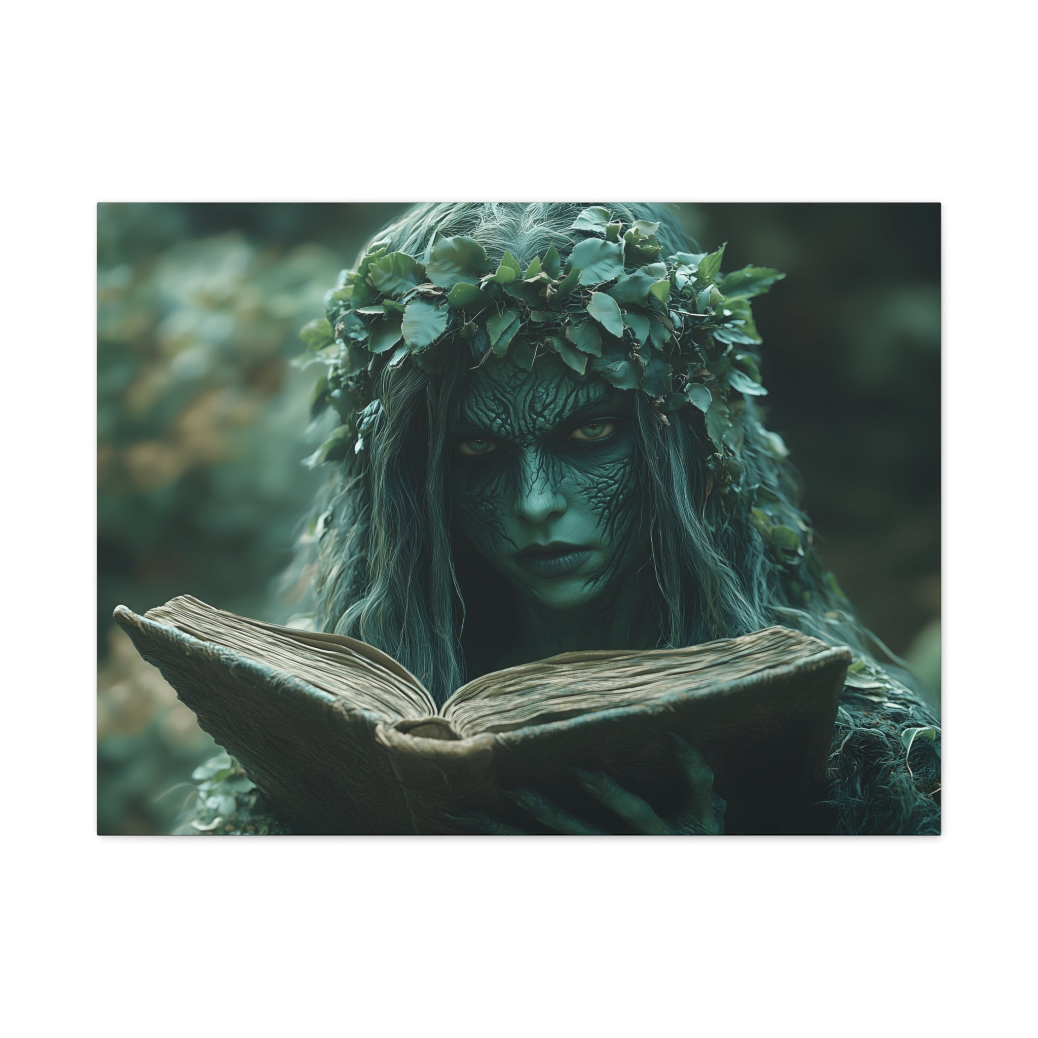 Forest Goddess Art Canvas Wall Décor, Nature Lover Gift, Boho Home Decoration, Fantasy Artwork, Unique Gift Idea