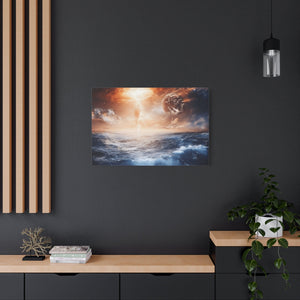 Stretched Canvas Art Print, Cosmic Waves, Space Decor, Modern Wall Art, Galactic Home Decor, Dreamy Ocean Art