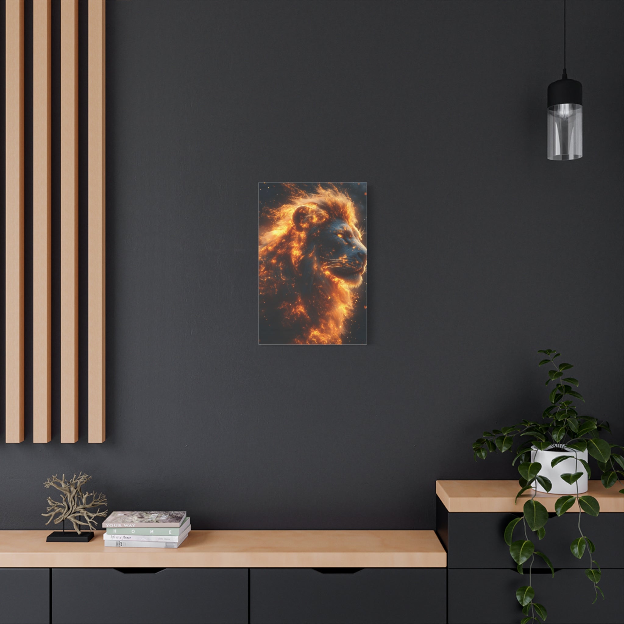 Fierce Lion Canvas Artwork, Wild Animal Decor, Bold Home Wall Art, Inspirational Gift, Unique Lion Print, Modern Decor
