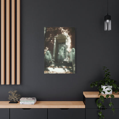 Ghostly Wall Art, Spooky Decor for Halloween, Haunted House Artwork, Paranormal Canvas, Unique Home Decoration