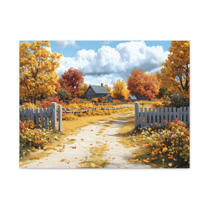 Autumn Landscape Canvas Print, Fall Decor, Farmhouse Wall Art, Nature Artwork, Seasonal Home Decoration