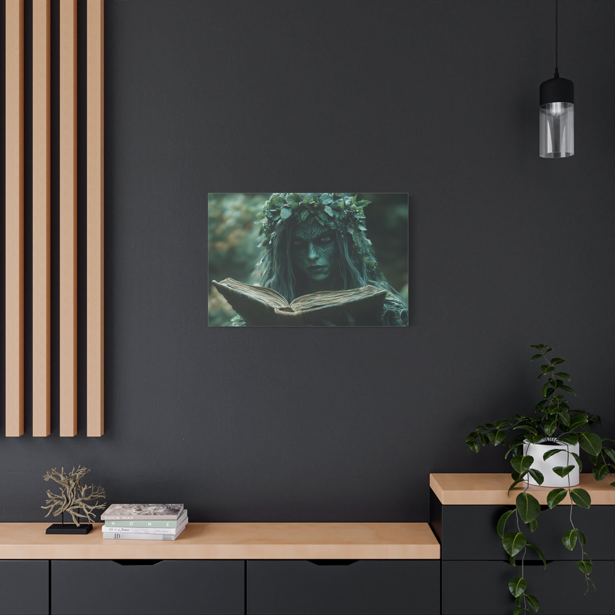 Forest Goddess Art Canvas Wall Décor, Nature Lover Gift, Boho Home Decoration, Fantasy Artwork, Unique Gift Idea