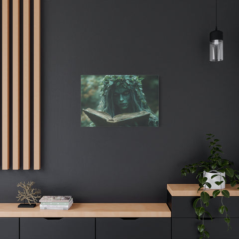 Forest Goddess Art Canvas Wall Décor, Nature Lover Gift, Boho Home Decoration, Fantasy Artwork, Unique Gift Idea