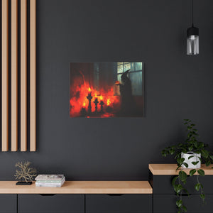 Spooky Halloween Canvas Print, Witch Decor, Haunted House Art, Creepy Wall Art, Fall Home Decor