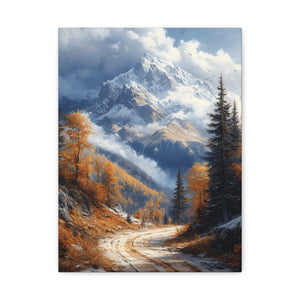 Stretched Canvas Wall Art, Scenic Mountain Landscape, Home Décor, Nature Wall Hanging, Autumn Vibes