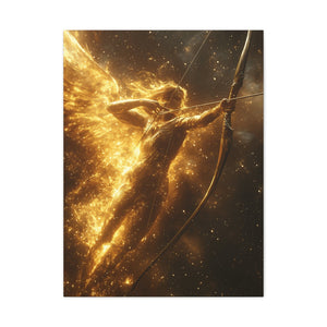 Celestial Golden Archer Canvas Print, Sagittarius Artwork