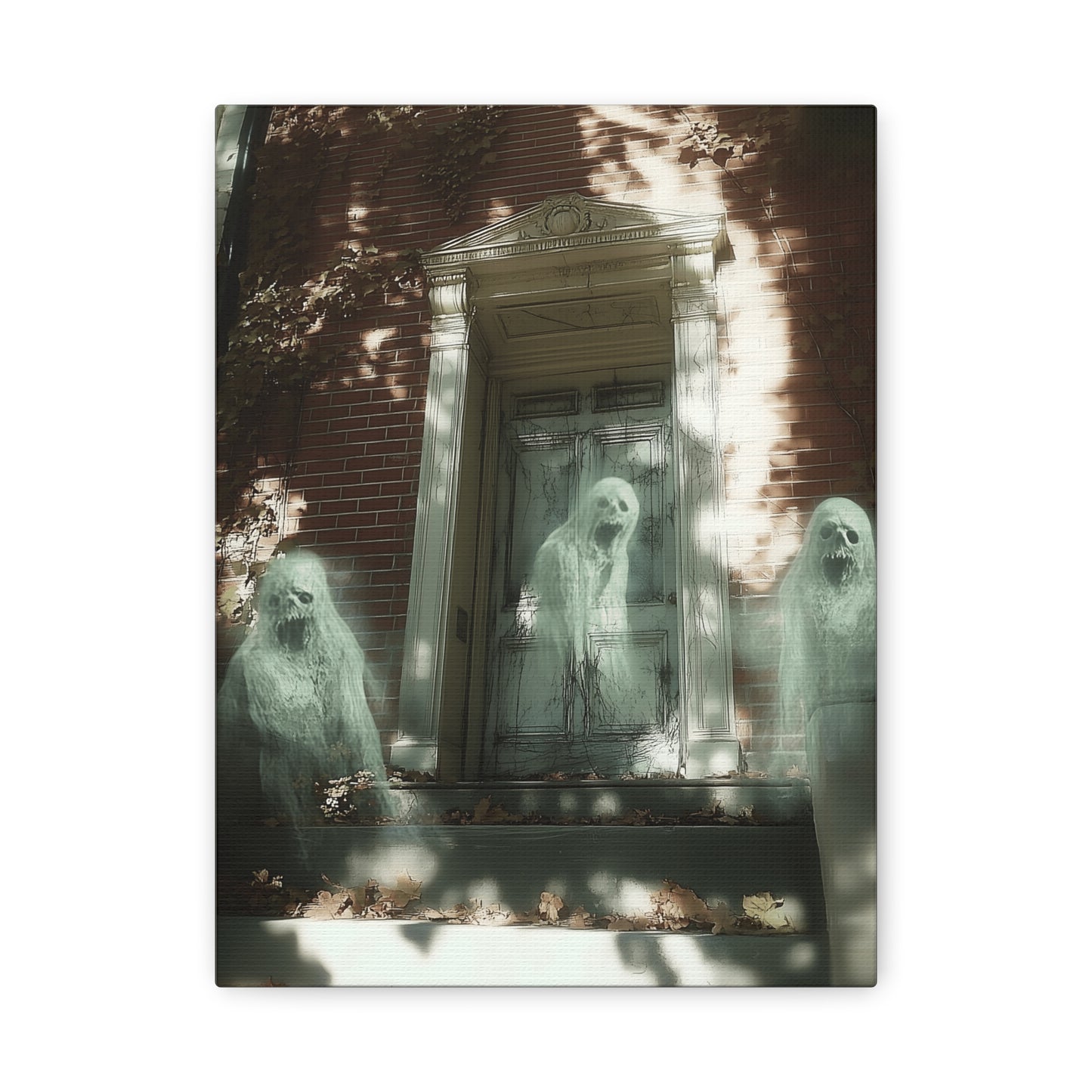 Ghostly Wall Art, Spooky Decor for Halloween, Haunted House Artwork, Paranormal Canvas, Unique Home Decoration