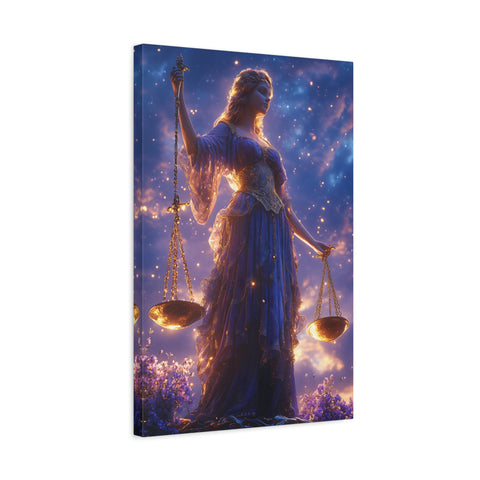 Elegant Justice-Themed Canvas Art Print, Inspirational Home Decor, Perfect Gift for Law Students, Libra Decor, Goddess of Justice Wall Art