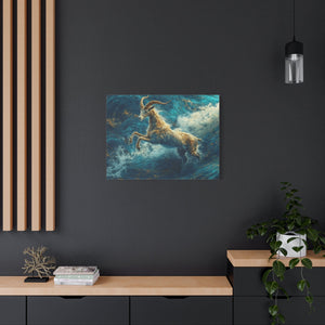 Leaping Goat Canvas Art, Water Splash Wall Décor, Farmhouse Décor, Nature Art, Goat Lover Gift - BldyLcks Designs