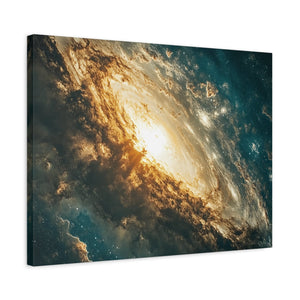 Abstract galaxy wall art matte canvas print with celestial cosmic design for home décor and space lovers