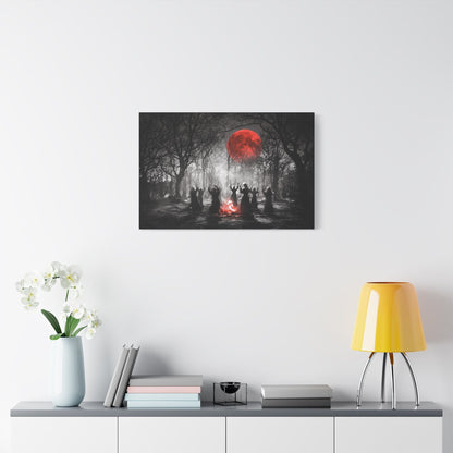 Eerie Witchcraft Wall Art, Dark Aesthetic Poster, Halloween Decor, Gothic Home Design, Spooky Canvas Wall Hanging