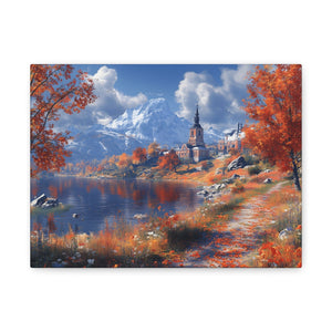 Autumn Landscape Canvas Art, Fall Wall Decor, Nature Artwork, Home Decoration, Seasonal Gift, Scenic Painting