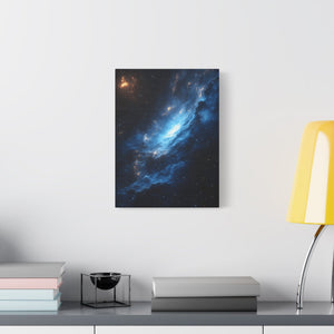 Cosmic Blue Matte Canvas Art Print, Astral Galaxy Wall Decor, Home Office Artwork, Celestial Gift, Space Lover Decor