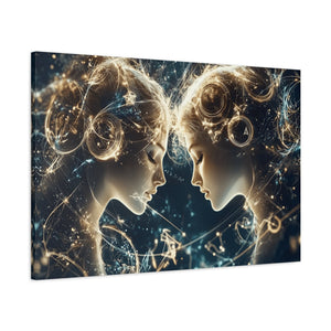 Celestial Gemini Canvas Print, Cosmic Art, Home Decor, Gift for Her, Astrology Wall Art, Unique Artwork, Gallery Wall