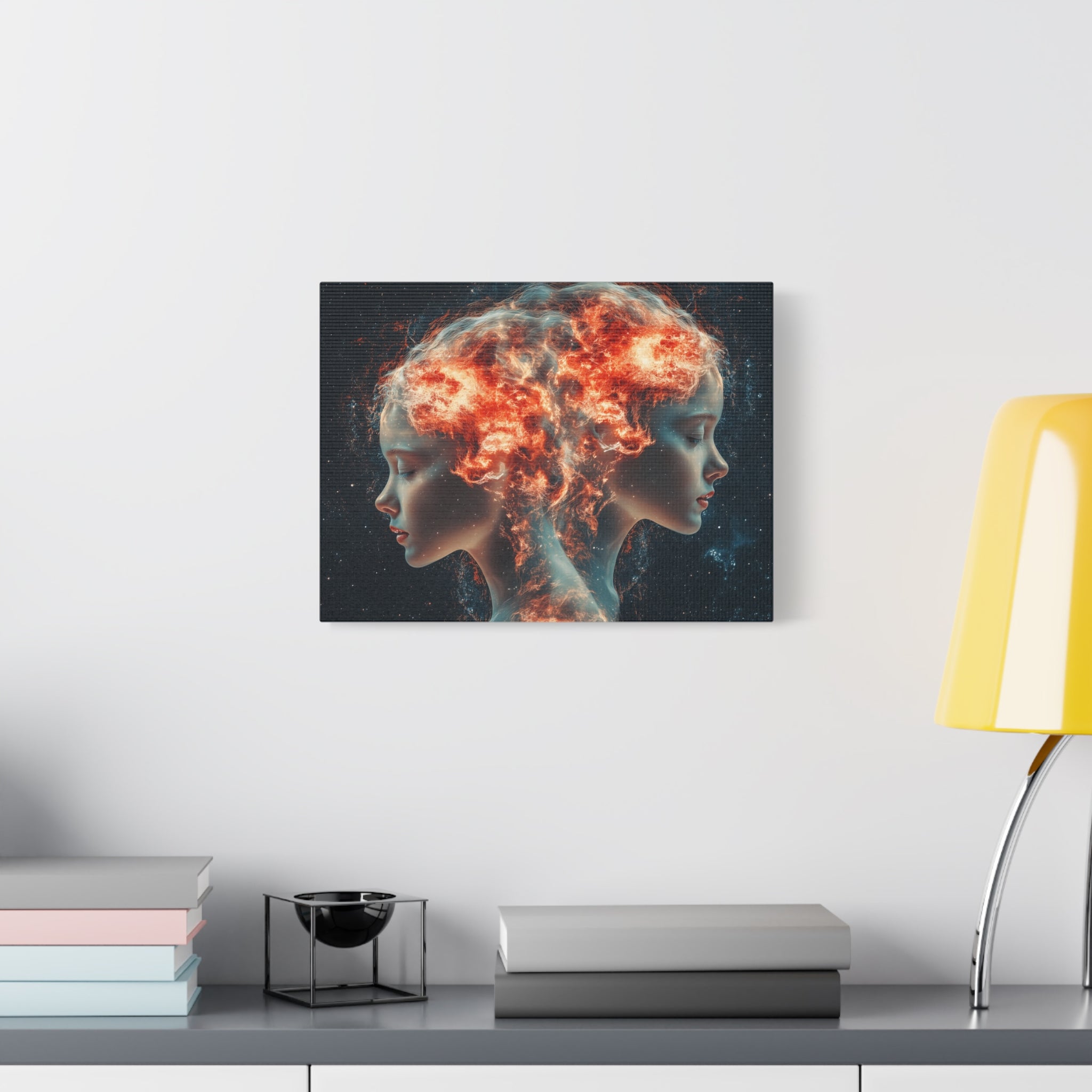 Celestial Portrait Canvas Art, Cosmic Wall Decor, Mystical Home Aesthetic, Gift for Art Lovers, Unique Space-Inspired Artwork