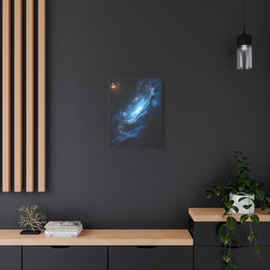 Cosmic Blue Matte Canvas Art Print, Astral Galaxy Wall Decor, Home Office Artwork, Celestial Gift, Space Lover Decor