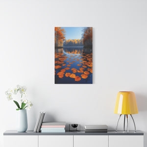 Autumn Reflections Canvas Print, Fall Decor, Nature Wall Art, Home Interior, Seasonal Artwork, Perfect Gift for All Occasions
