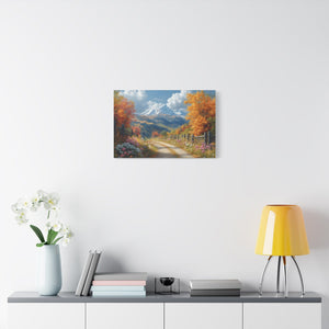 Nature-Inspired Stretched Canvas Art, Scenic Autumn Landscape Wall Decor, Home Decoration, Gift for Nature Lovers, Nostalgic Art